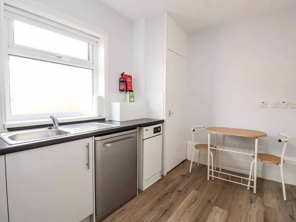 Fridge, dishwasher, electric kettle, toaster
