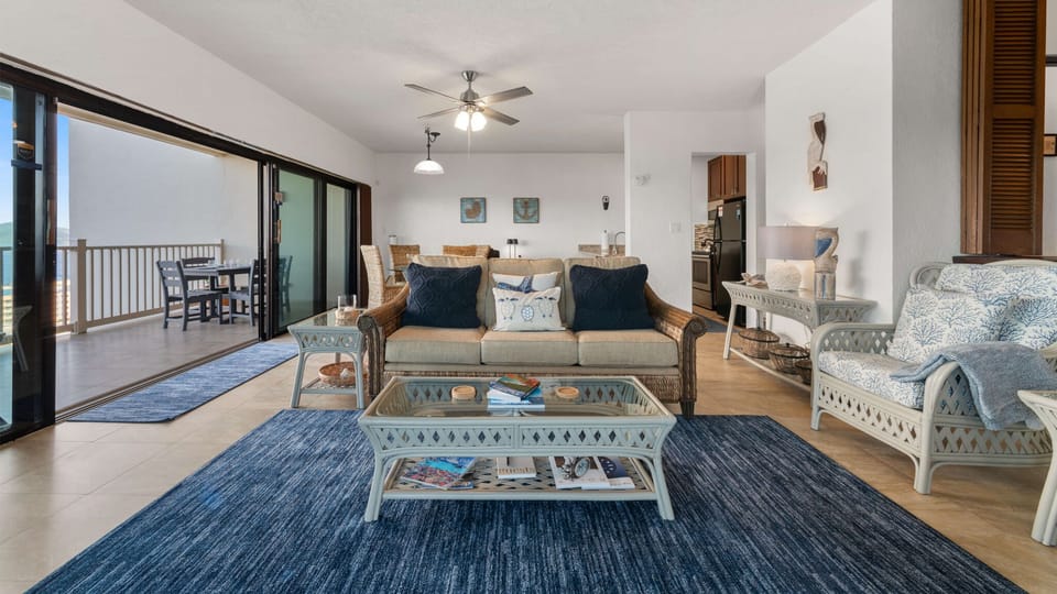 Living room area, adjacent to dining room and bedroom.