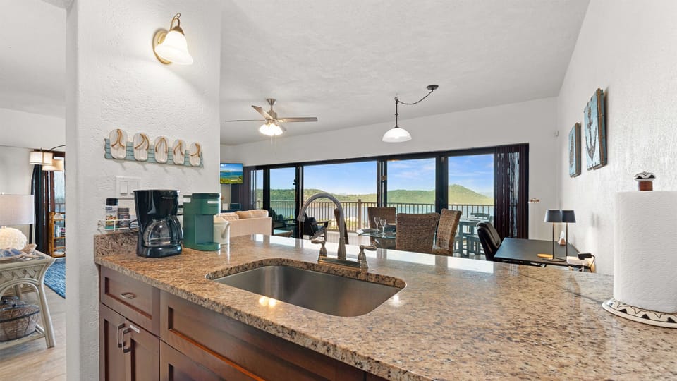Kitchen space with all basic amenities for your vacation stay.