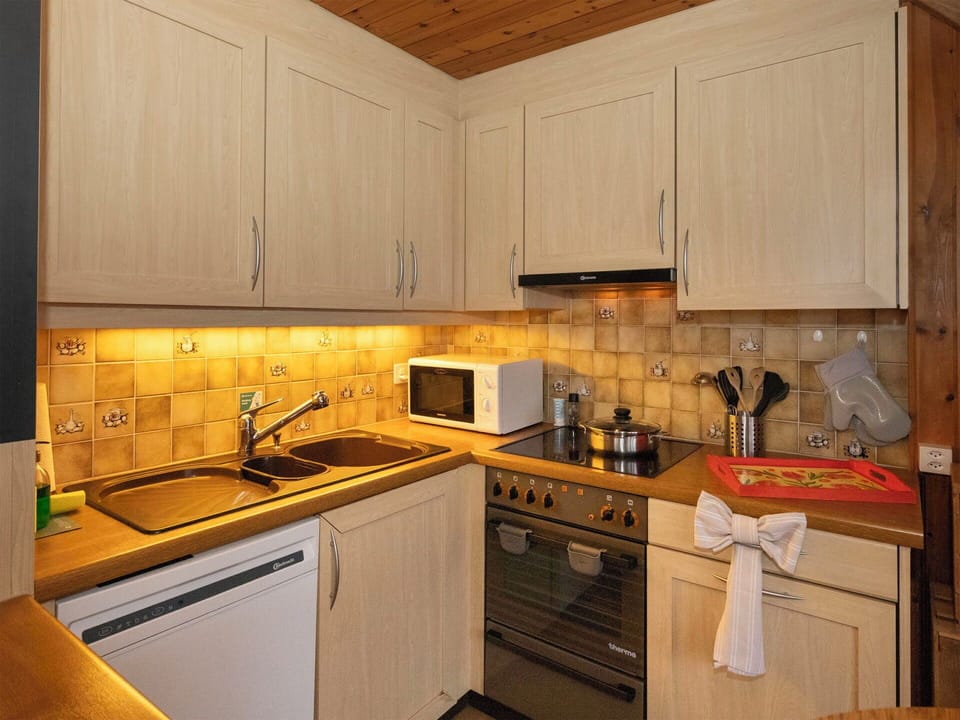 Kitchen, Kitchen Appliance, Countertop, Cabinetry, Furniture, Major Appliance, Wood, Interior Design, Flooring, Kitchen Sink