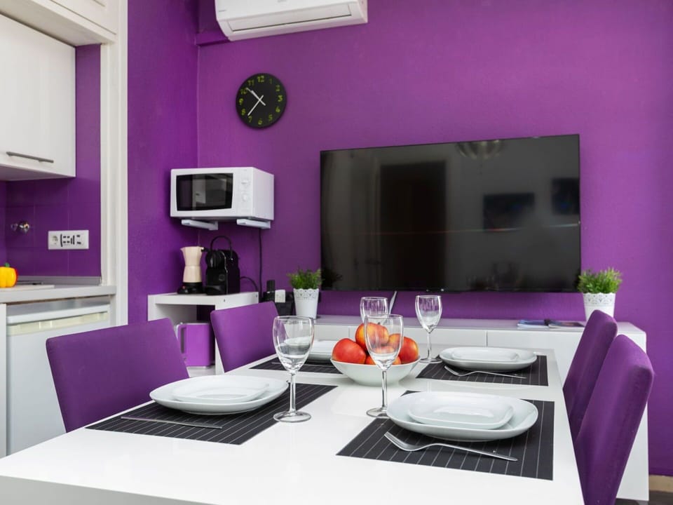 Furniture, Property, Table, Tableware, Building, Purple, Product, Decoration, Interior Design, Lighting