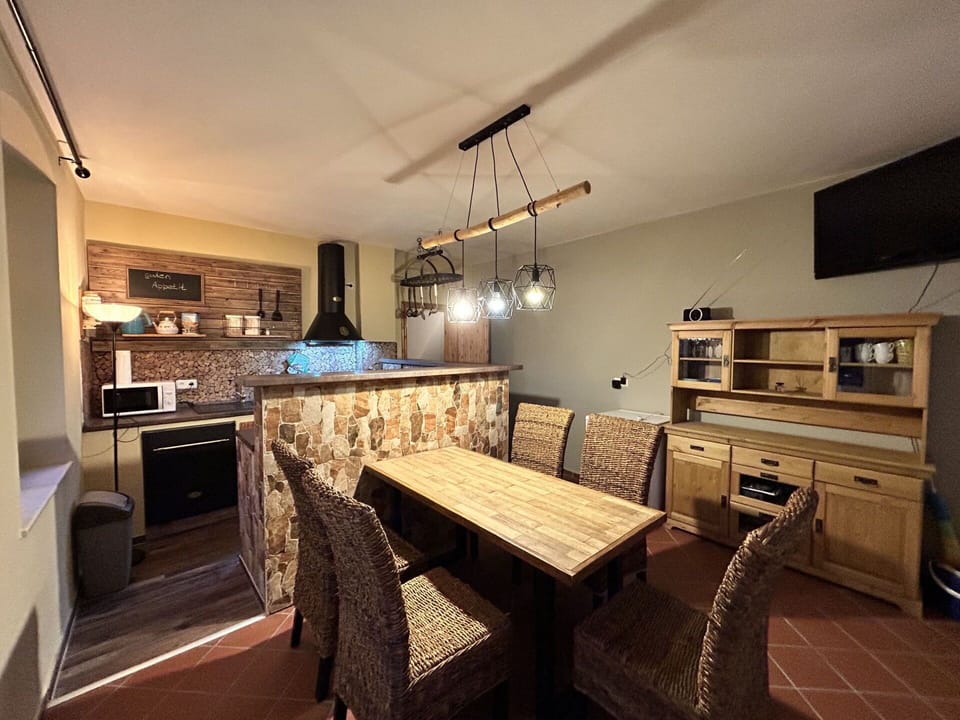 Property, Cabinetry, Wood, Shelf, Lighting, Countertop, Interior Design, Kitchen, Living Room, Table