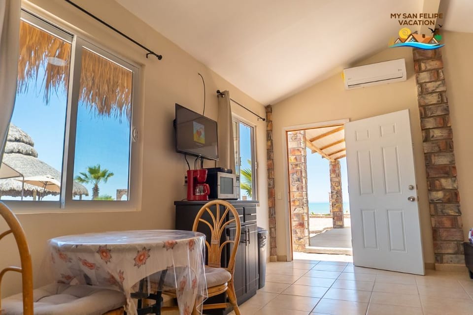 Wake up to breathtaking beach views from inside your rental studio at Rancho Percebu, San Felipe BC. The Sea of Cortez is literally at your window!