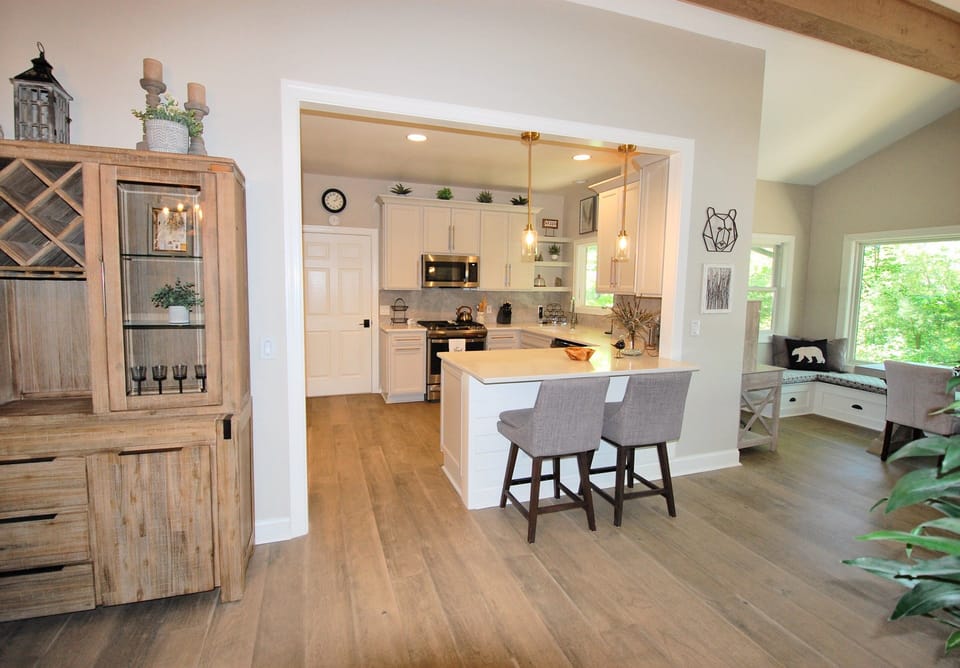kitchen with bar seating