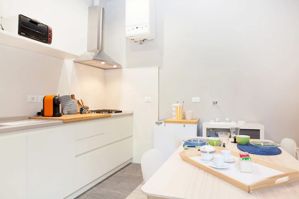 Apartment | Private kitchen | Full-size fridge, microwave, oven, stovetop