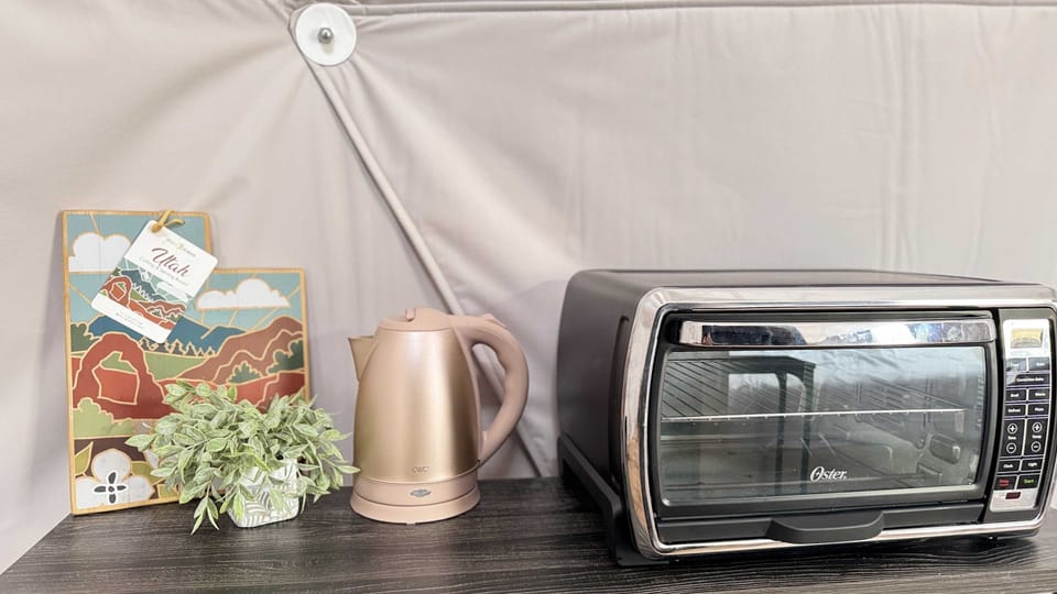 From morning toast to late-night snacks, our toaster oven does it all!