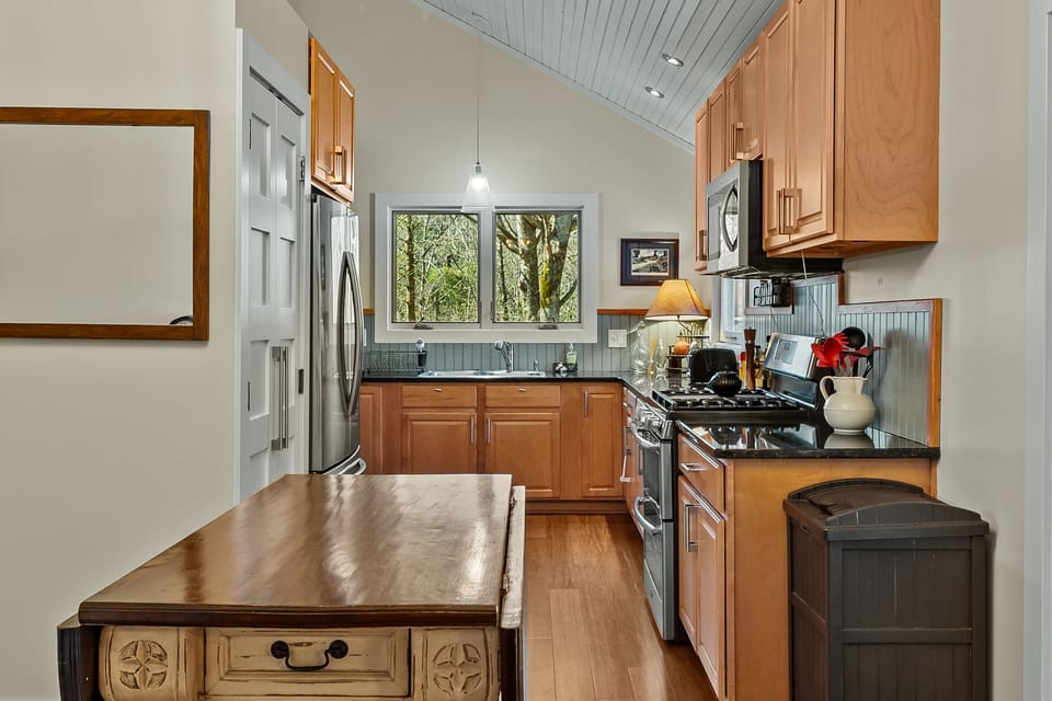 Roomy well-supplied Kitchen