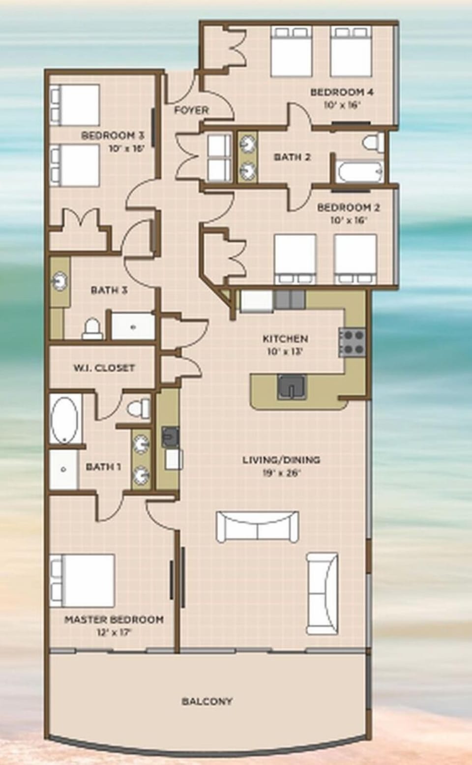 Condo, 4 Bedrooms | Property map