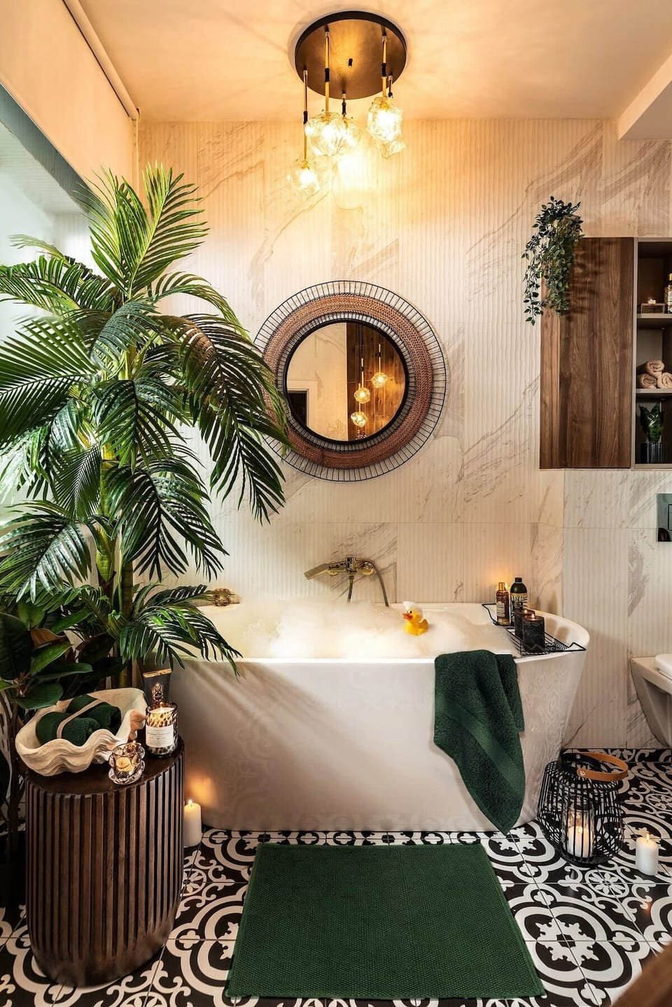 Dive into the visual feast of our bathroom fiesta – a short-term celebration where every tile and towel has a party invite.