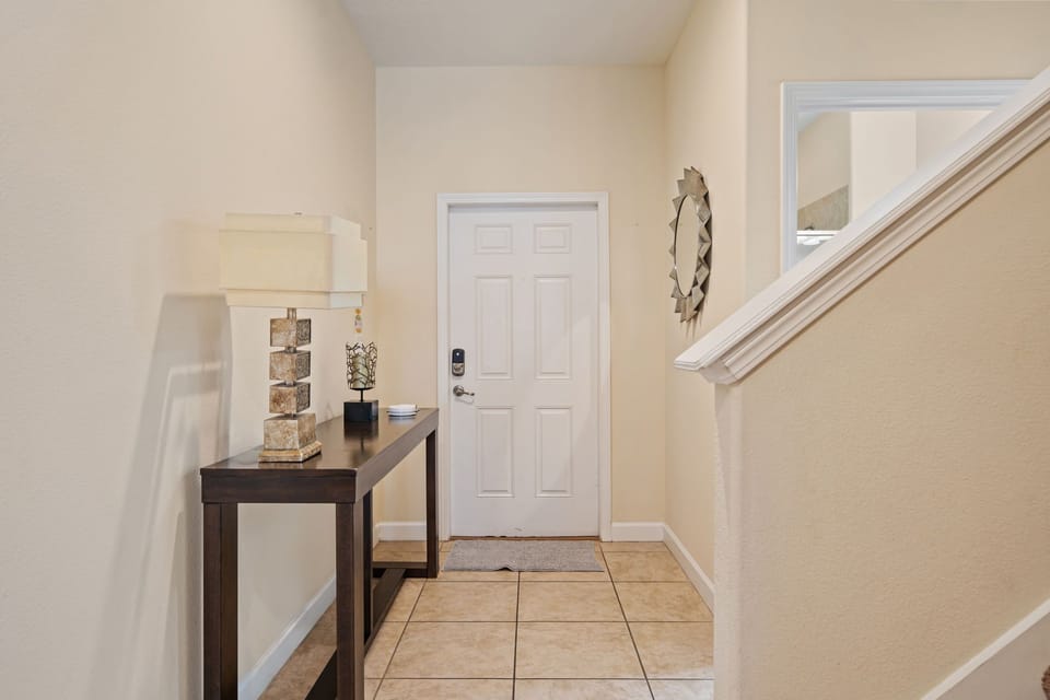 View of the house entrance and access to the second floor