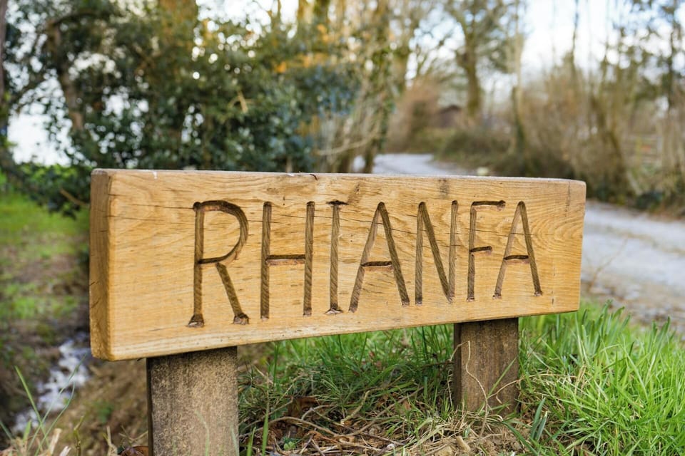 Wooden sign with Rhianfa on it