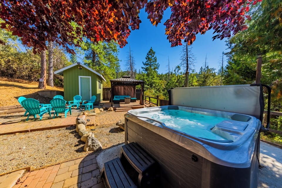 8 person hot tub, Gazebo with great privacy all around!! Have fun with all your 
