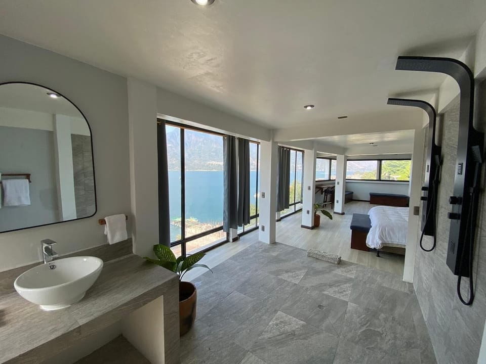 Hair dryer (on request), towels, soap, shampoo