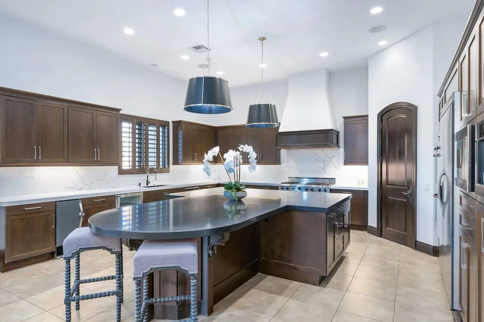 Kitchen with Viking appliances and large island 