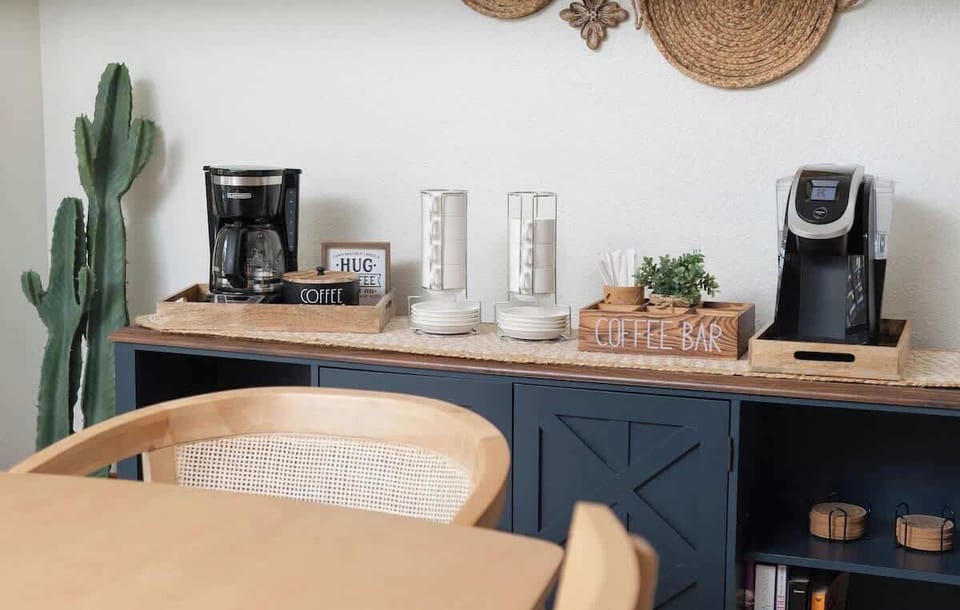 Perfect Coffee bar ready for you to enjoy your mornings! 