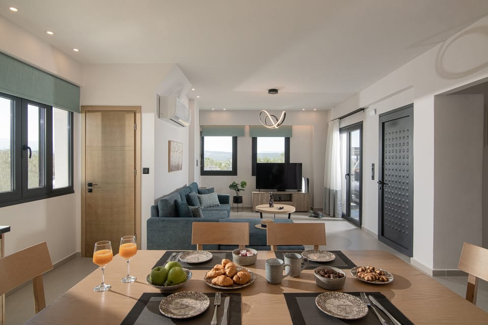 An aspect of the amazing dining area overlooking the Living room of residence A.