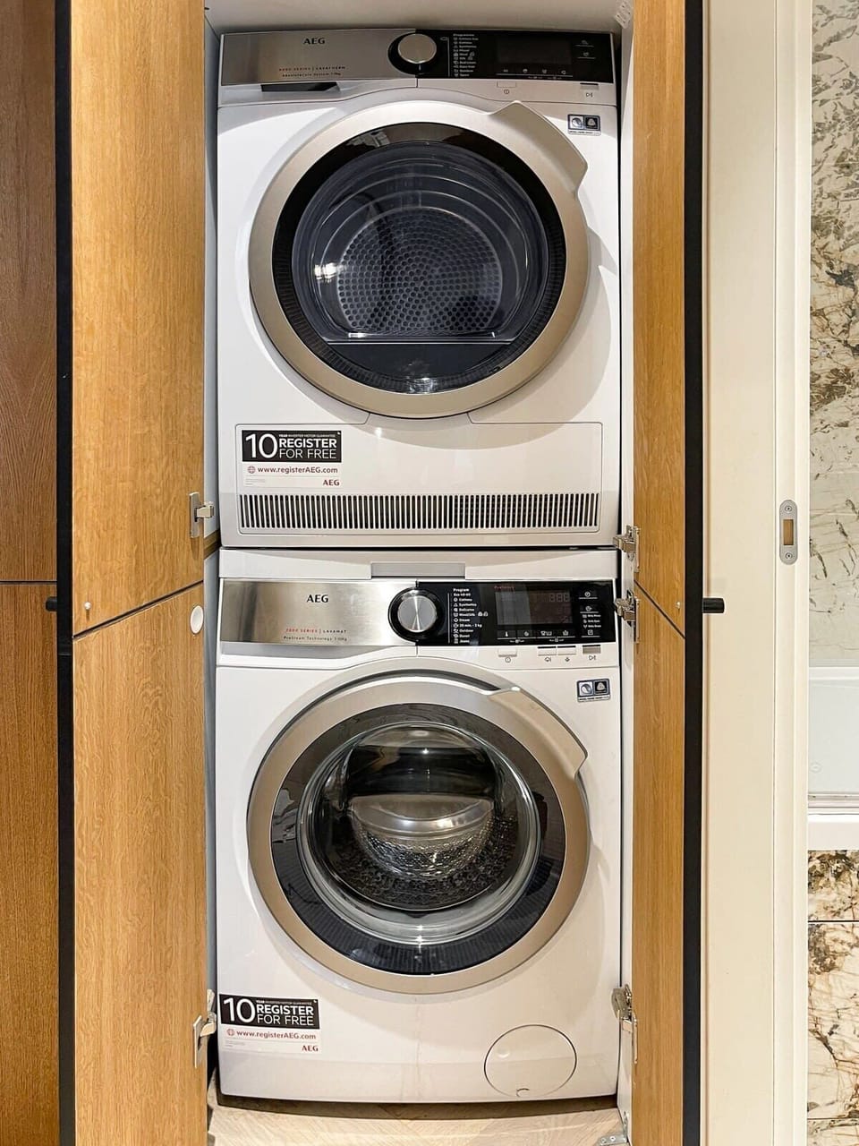 Sleek solutions for laundry efficiency.