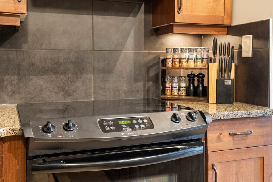 Full kitchen with amazing bonus amenities such as a slow cooker, rice maker, blender & waffle maker