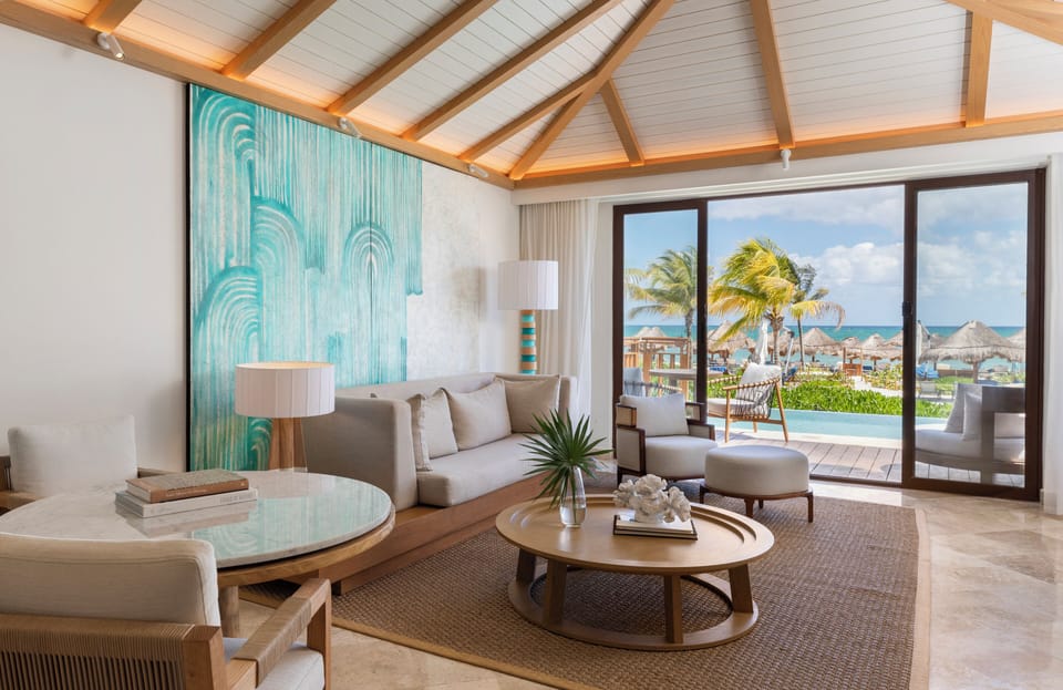 Casita, Suite, 1 King Bed, Non Smoking, Beachfront | Living area | LED TV, pay movies