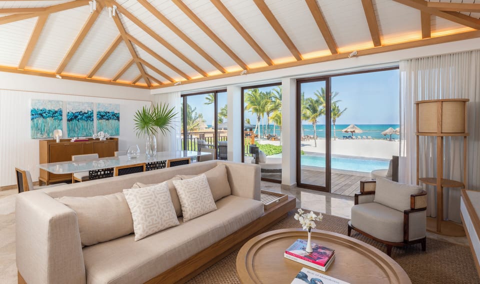 Premium Suite, 1 King Bed, Non Smoking, Beachfront | Living area | LED TV, pay movies