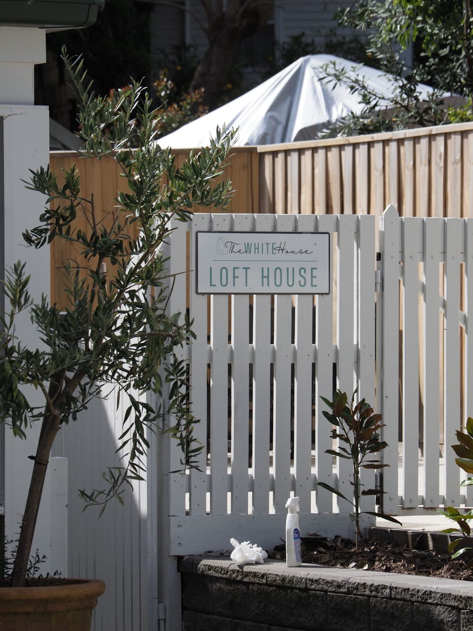 Gated yard for little people and fur babies.