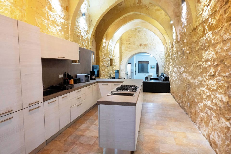 Family House, Multiple Bedrooms (Mixel Gozitan Villa and Pool) | Private kitchen | Fridge, microwave, oven, stovetop