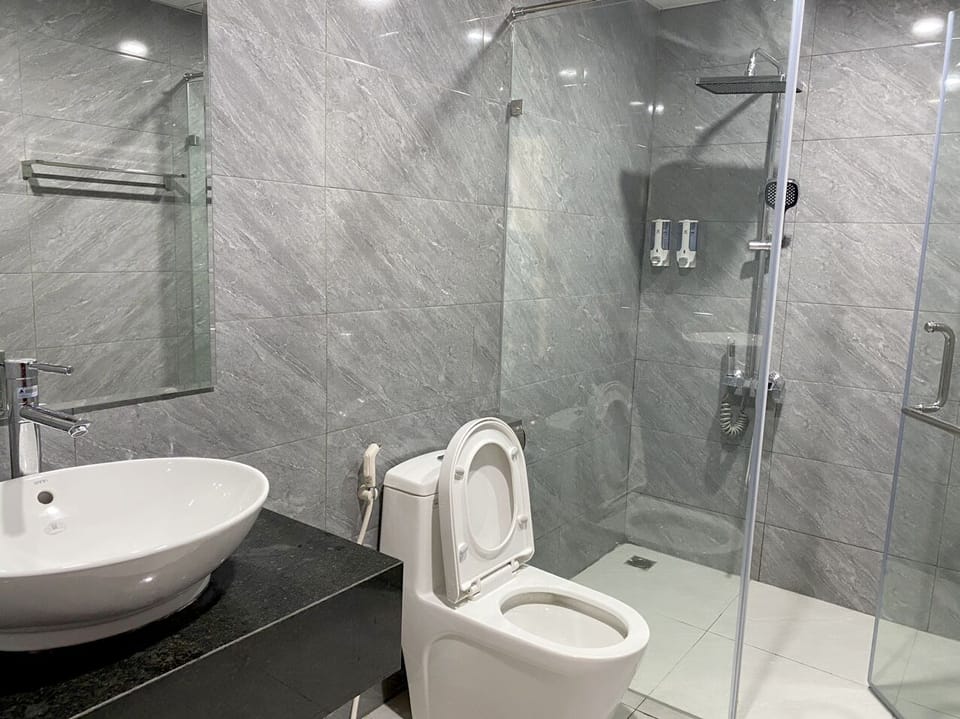 Hair dryer, slippers, bidet