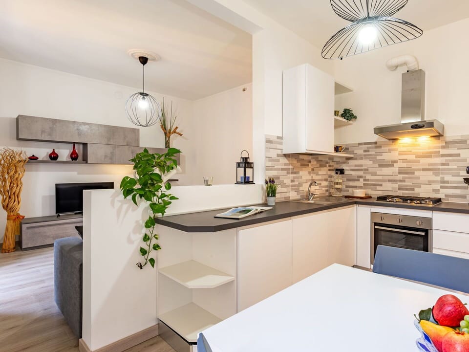 White, Table, Cabinetry, Interior Design, Wood, Lighting, Ceiling Fan, Floor, Flooring, Houseplant