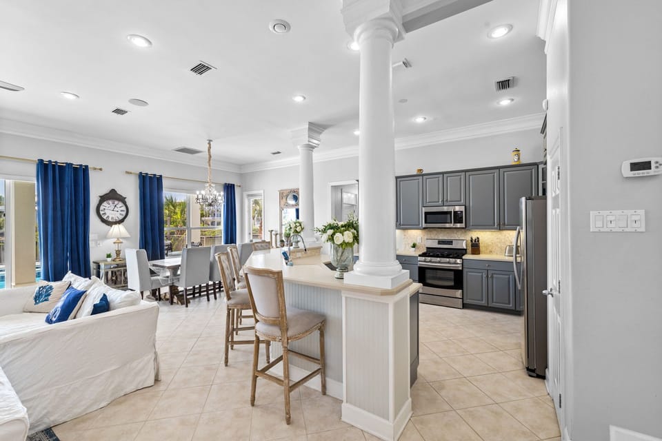 The open floor plan allows space for everyone to gather.