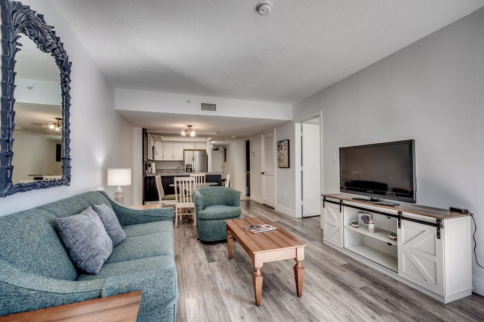 Living room to kitchen view