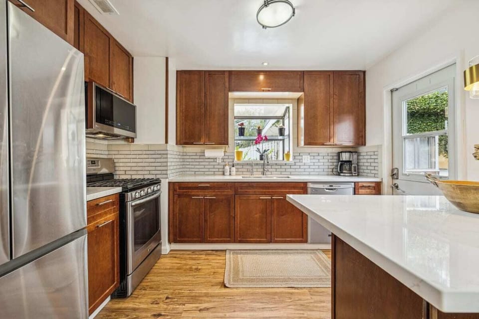 Newly renovated open kitchen and dining area.
