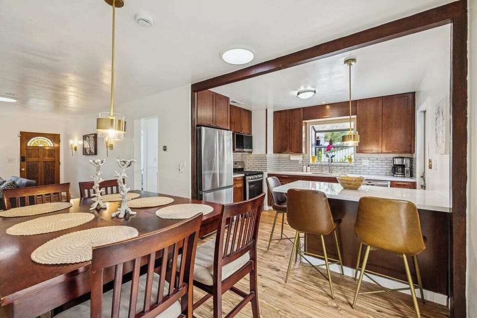 Newly renovated open kitchen and dining area.