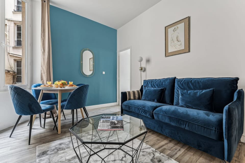 The open-plan living and dining area