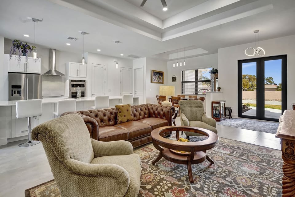 Upon entering the home our guests come into the bright living room