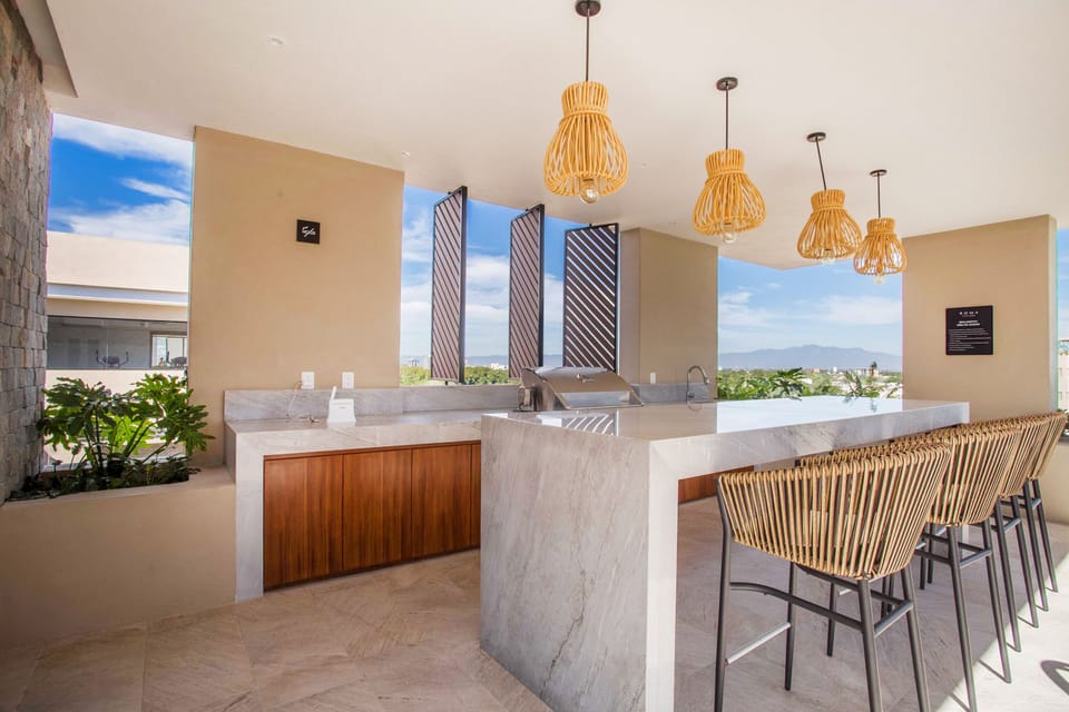 BBQ area on the rooftop available for guests