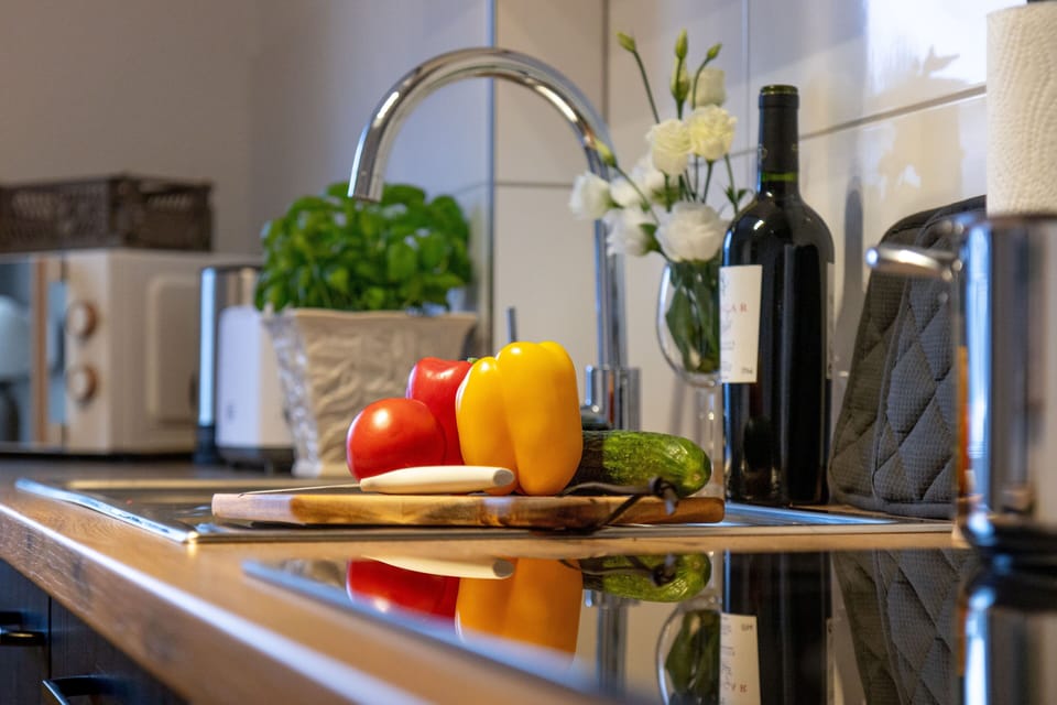 Family Apartment, 2 Bedrooms | Private kitchen | Fridge, microwave, stovetop, electric kettle