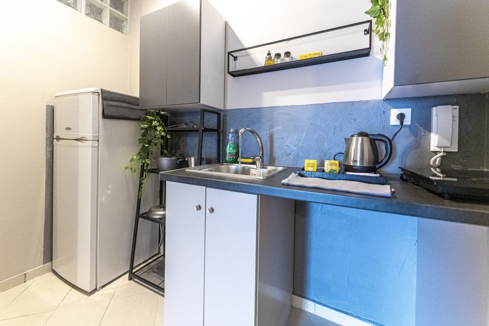 Deluxe Apartment | Private kitchen | Espresso maker, coffee/tea maker, cookware/dishes/utensils, freezer