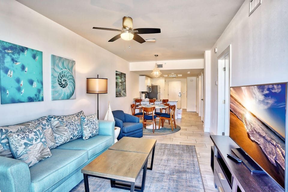 Condo, Multiple Beds (Oceana 203 West) | Living area | TV