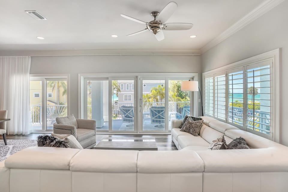 House, Multiple Beds (Sunset Point Beach House) | Living area | TV