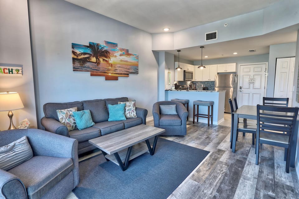 Condo, 1 King Bed with Sofa bed (Madeira Bay Resort I 1502) | Living area | TV