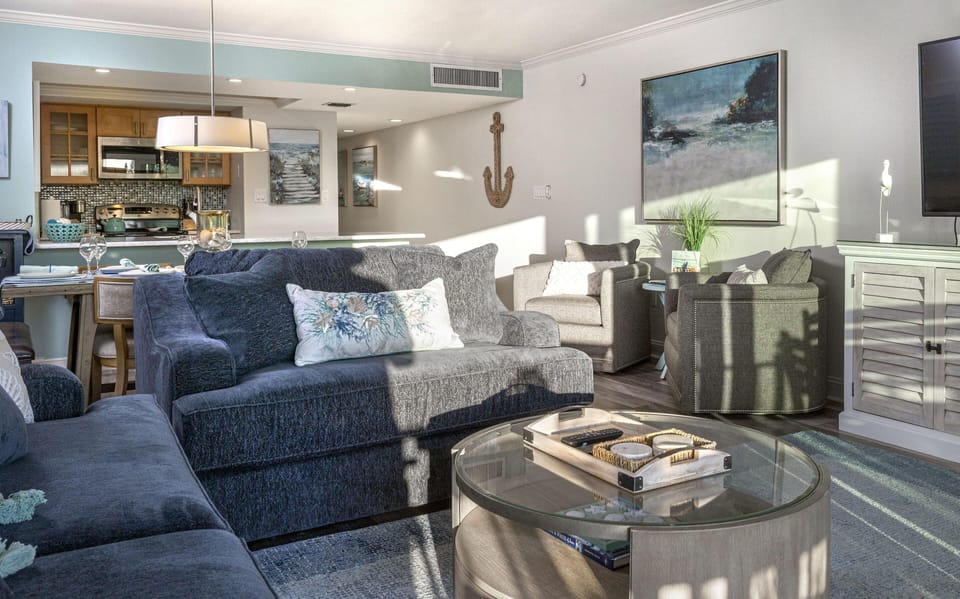 Condo, Multiple Beds (Land's End 4-306 Bay Front - Premier) | Living area | TV