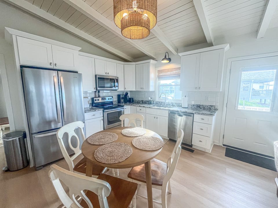 Kitchen with inside seating for 4