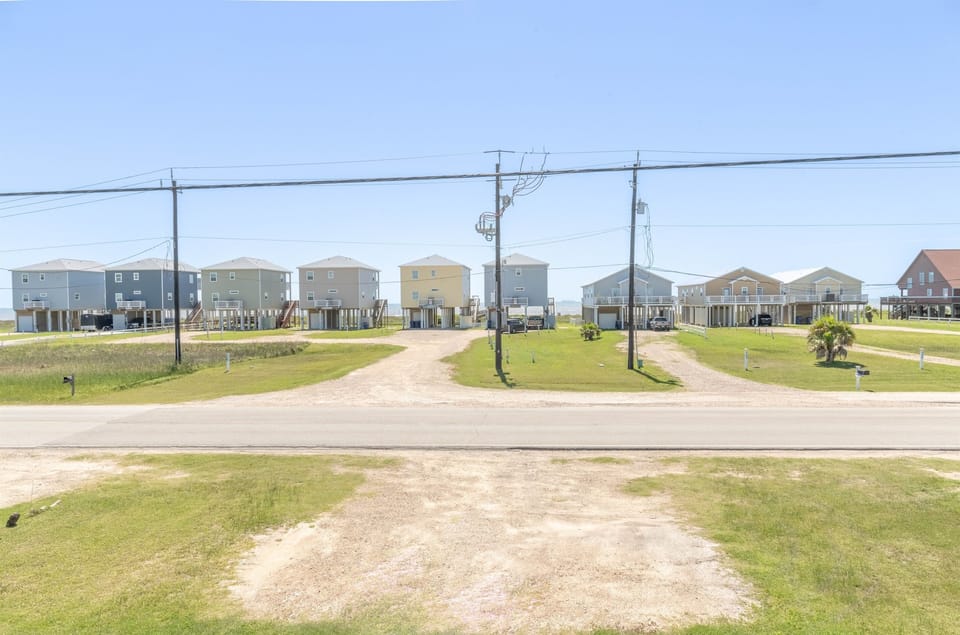 View from deck facing beach & showing easy beach access