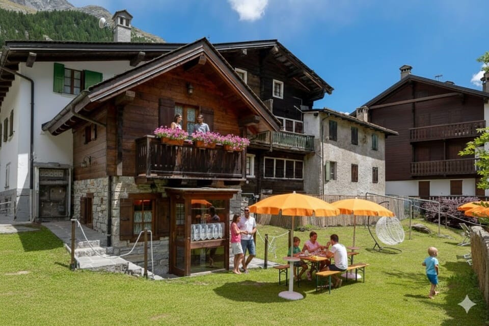 House, Home, Cottage, Mountain Range, Slope, Valley, Village, Mountain Village, Alps, Balcony