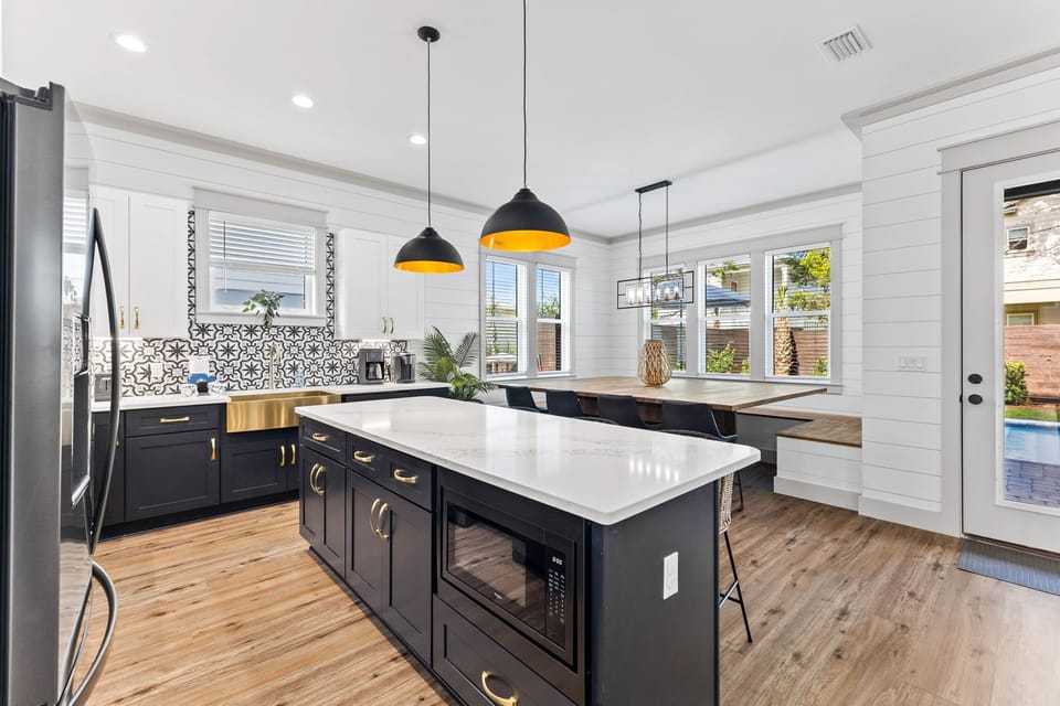 Just off the kitchen is the perfect dining space.