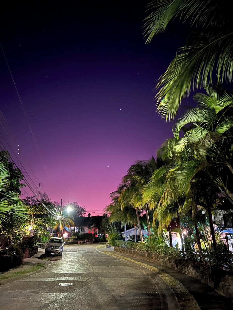 Sunset from the street of the complex
