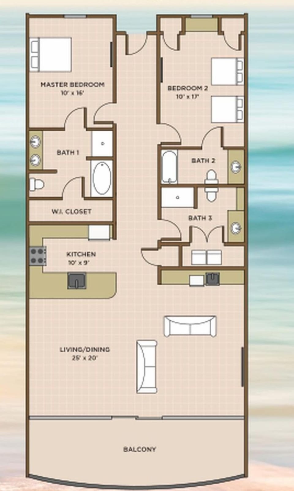 Condo, 2 Bedrooms | Property map