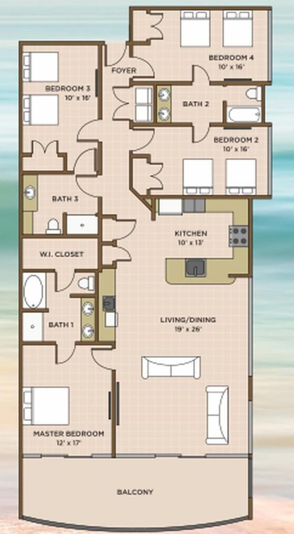 Condo, 4 Bedrooms | Property map