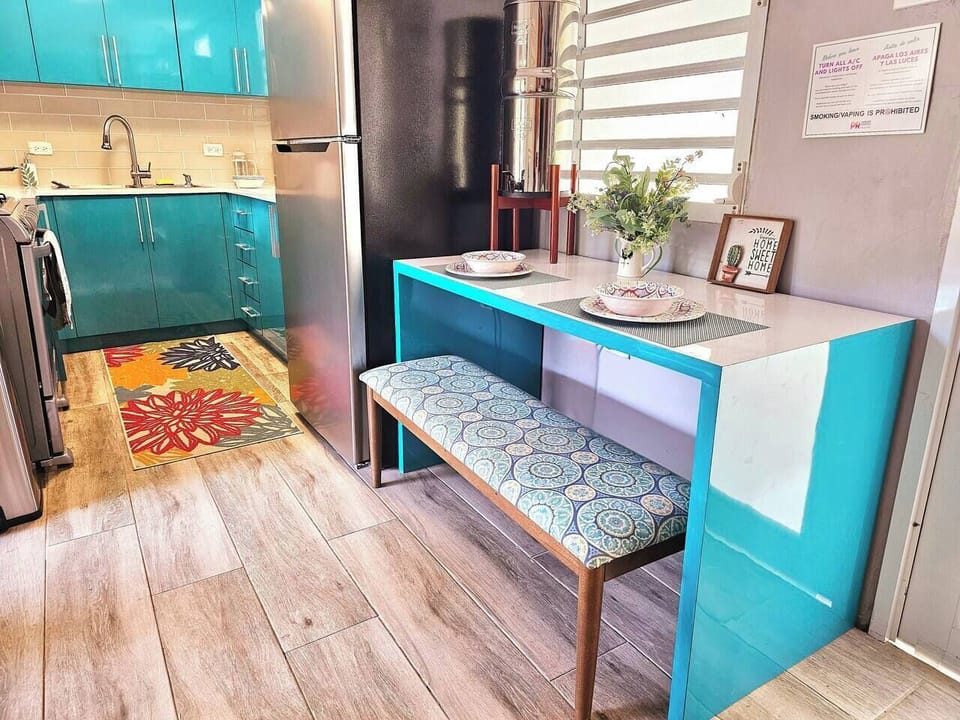 Interior brunch area and full kitchen