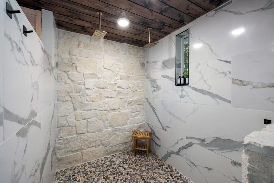 MASTER BATH | Luxurious walk in shower with two shower heads